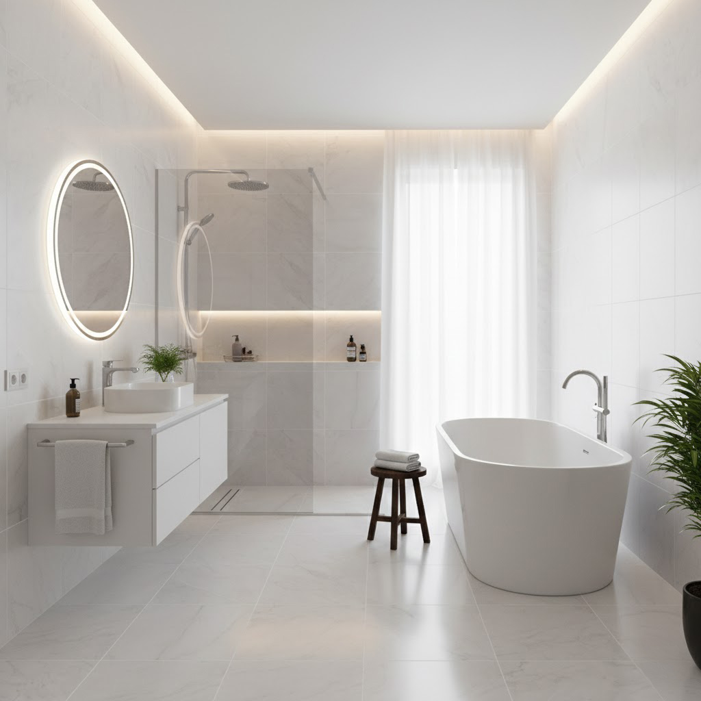 Interior Collection - Natural Stone Tiles - Luxury White Marble Finished