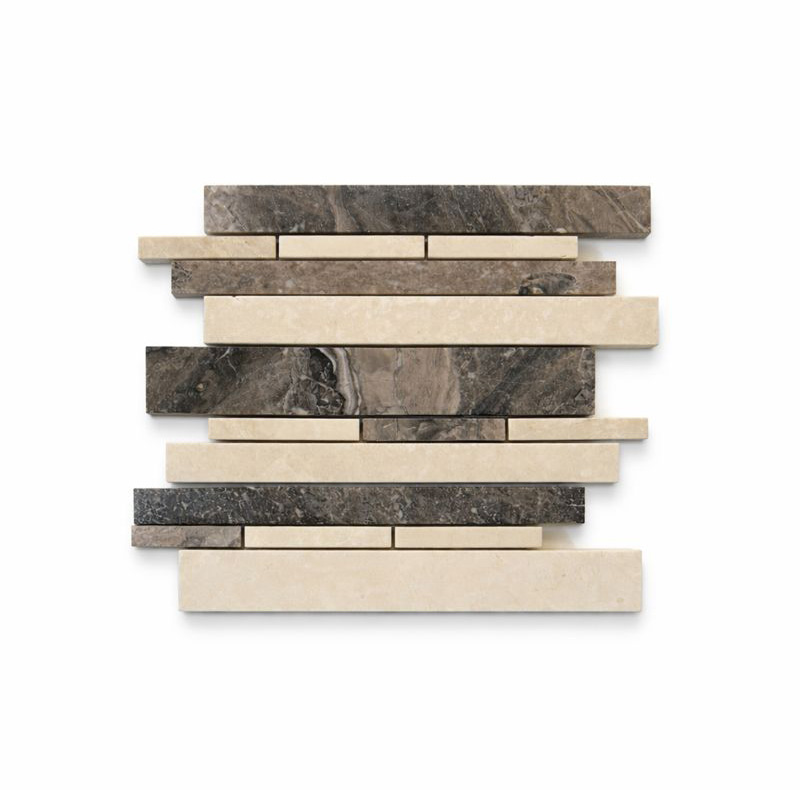 BOTTICINO/SILVER POLISHED LINEAR MOSAIC