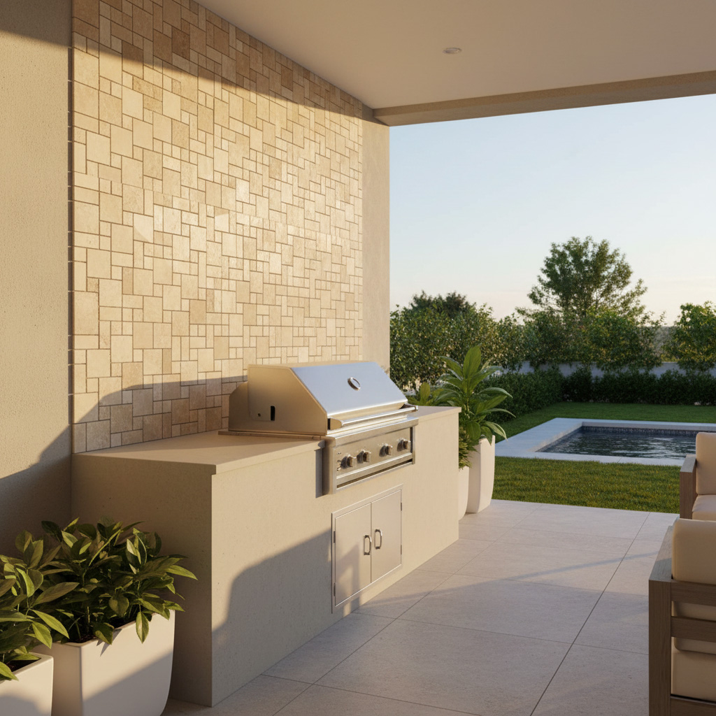 BOTTICINO TUMBLED MARBLE MOSAIC MINI F/P - Finished