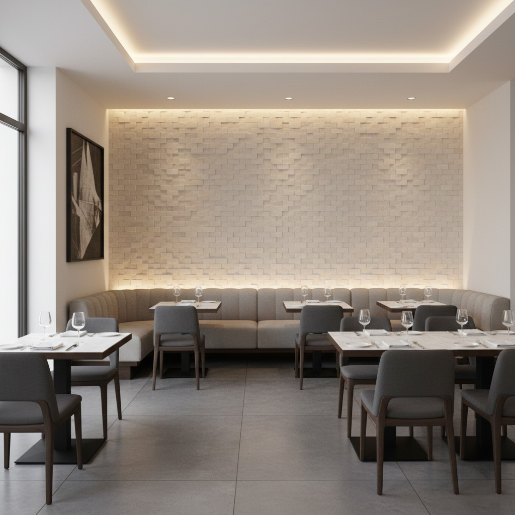 EVEREST WHITE MARBLE SPLIT FACE MOSAIC 1x2 - Finished