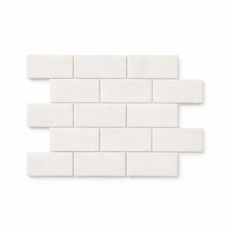 EVEREST WHITE POLISHED MARBLE MOSAIC 2x4