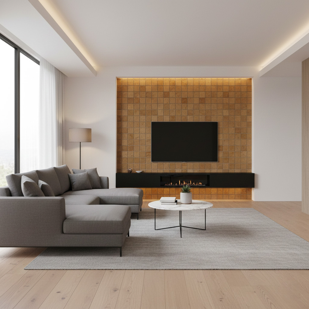 NOCE TUMBLED TRAVERTINE MOSAIC 2x2 - Finished