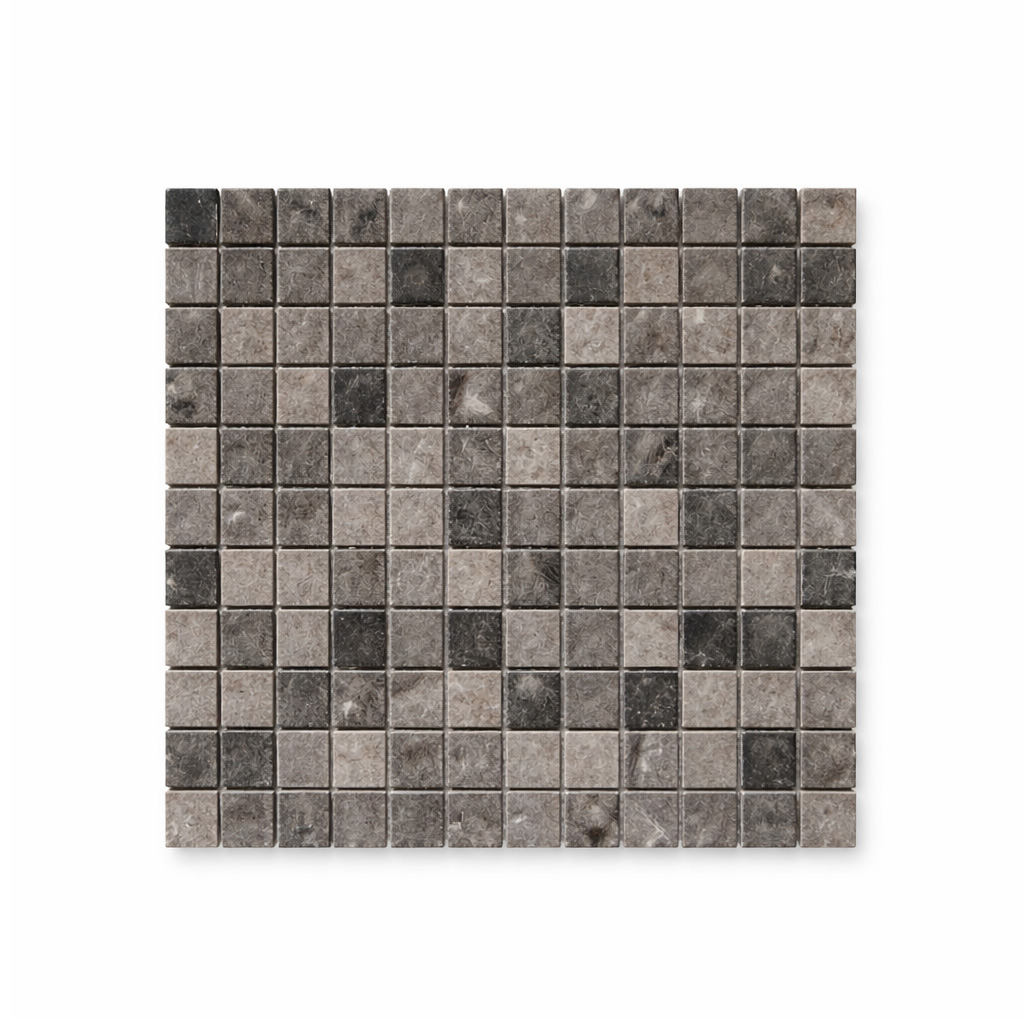 SILVER FANTASY POLISHED MARBLE MOSAIC 1x1