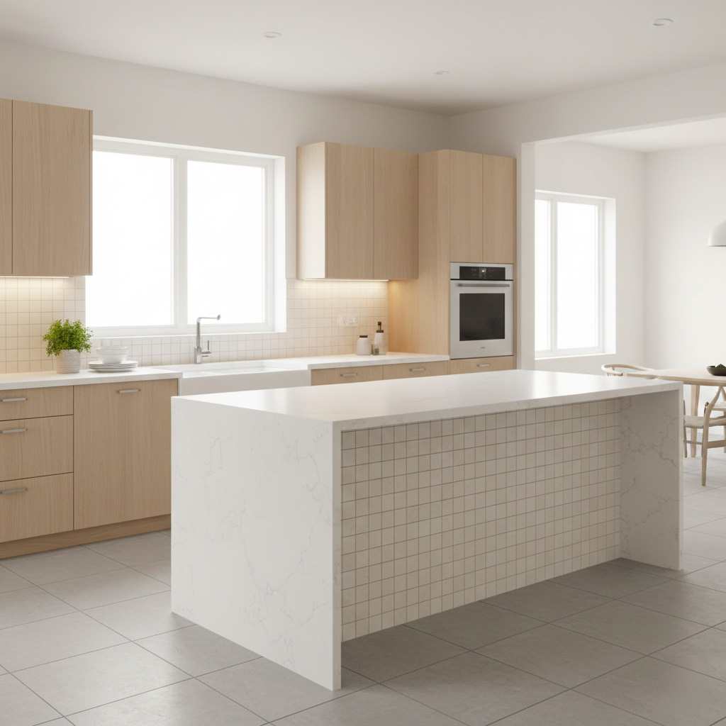 SNOW WHITE HONED MARBLE MOSAIC 2x2 - Finished